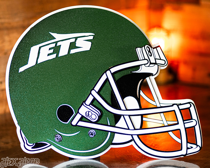 BLITZ Collection - 8 Layer New York Jets Helmet 3D Vintage Metal Wall Art