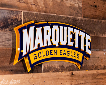 Marquette University Wordmark 3D Vintage Metal Wall Art