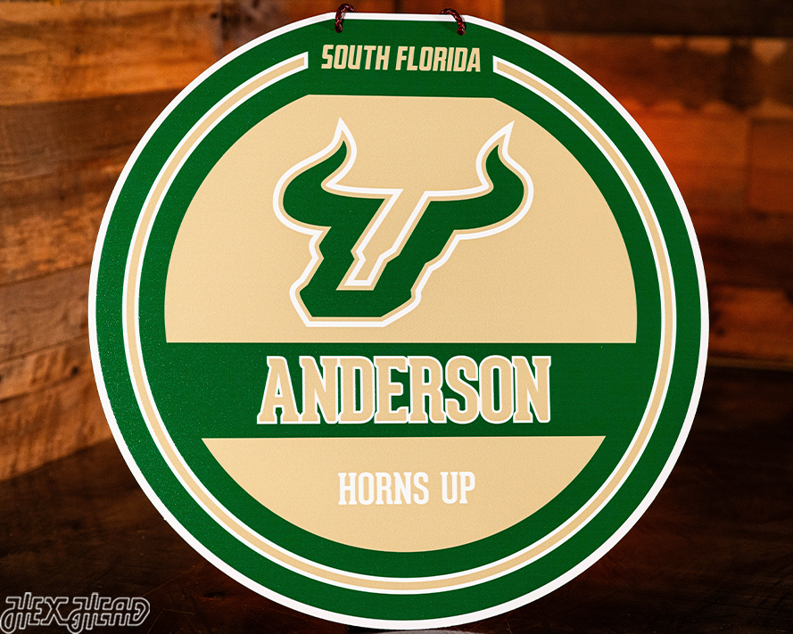 South Florida Bulls Personalized Monogram Metal Art