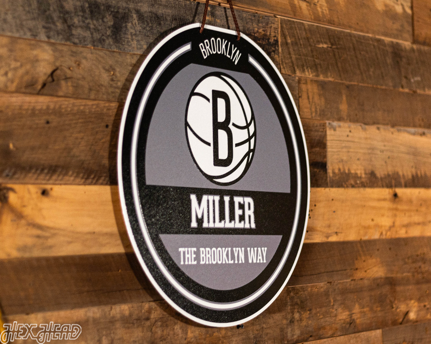 Brooklyn Nets Personalized Monogram Metal Art