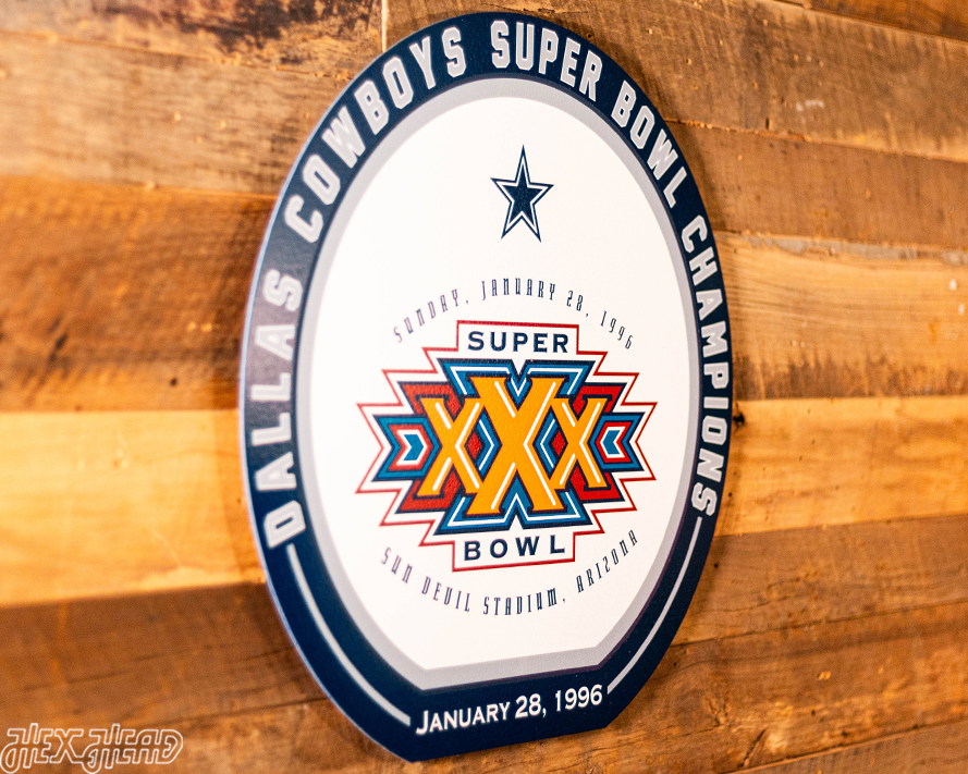 VARSITY Collection- SINGLE Layer Dallas Cowboys Super Bowl XXX Metal Wall Art