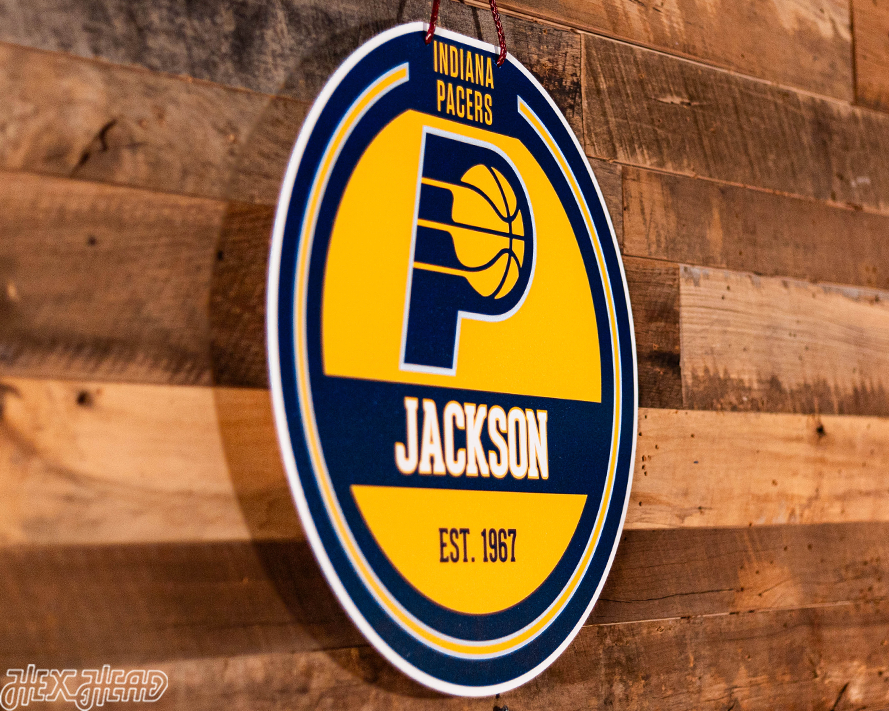 Indiana Pacers Personalized Monogram Metal Art