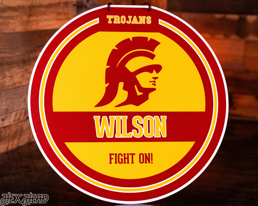 USC Southern California Trojans Personalized Monogram Metal Art