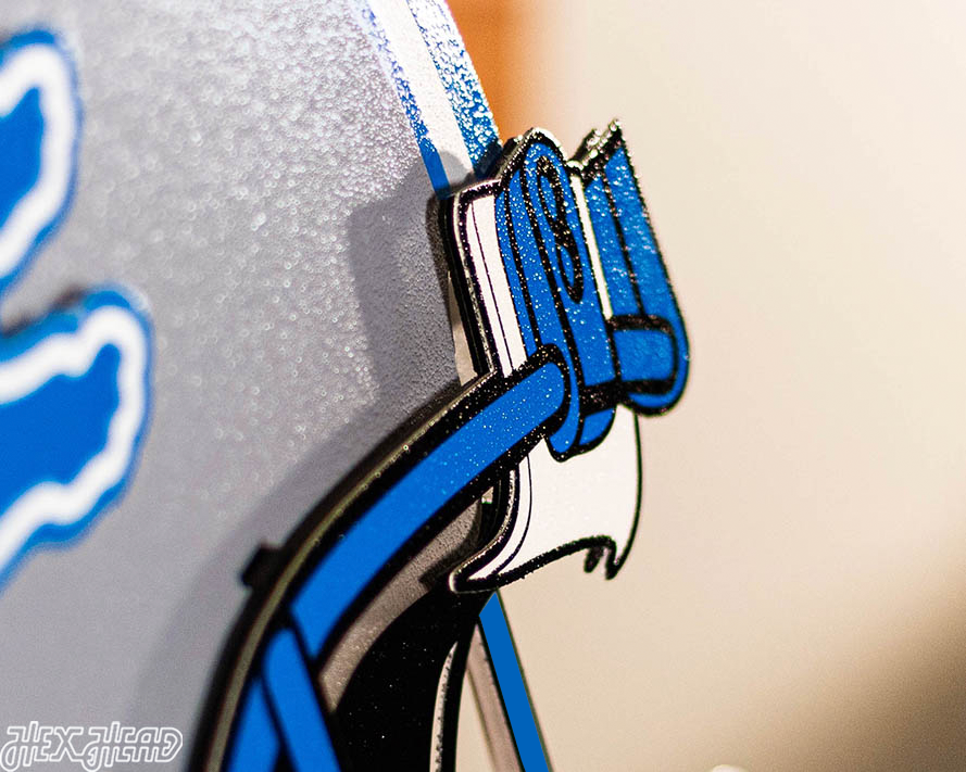Detroit Lions BLITZ Collection - 8 Layer Helmet 3D Vintage Metal Wall Art