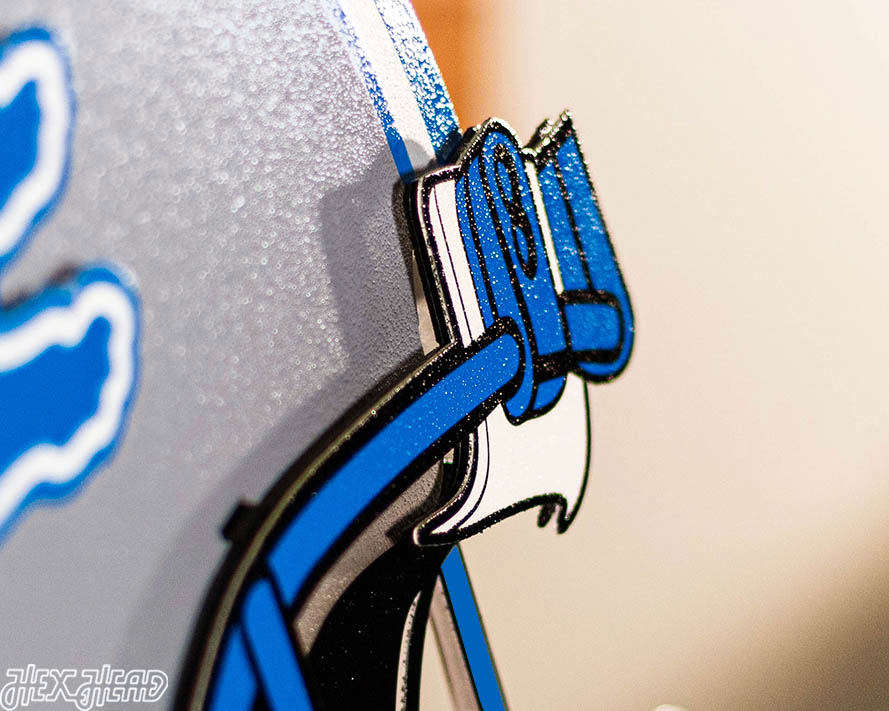 BLITZ Collection - 8 Layer Detroit Lions Helmet 3D Vintage Metal Wall Art