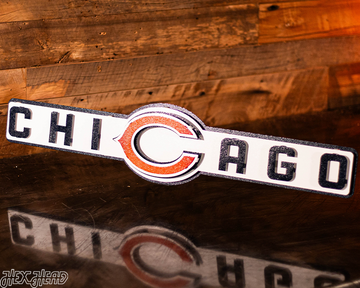 Chicago Bears Wordmark 3D Vintage Metal Wall Art