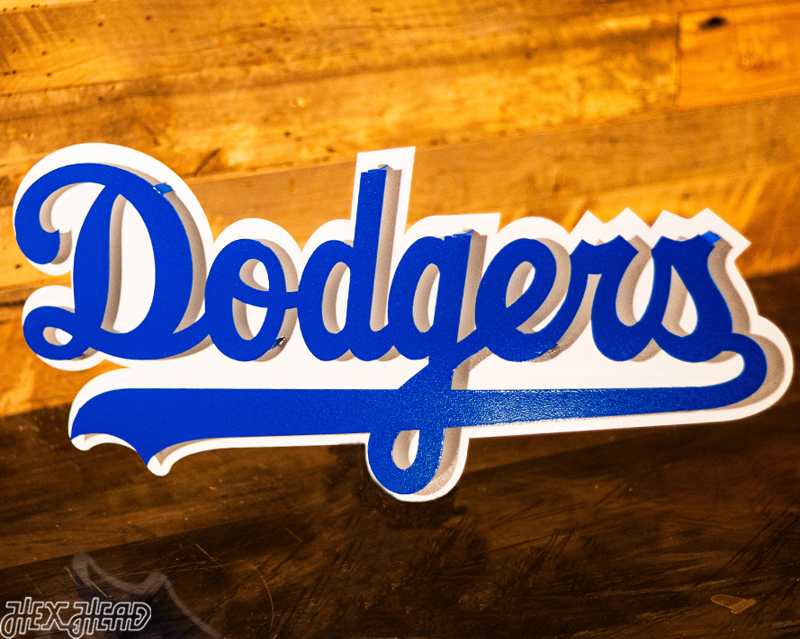 Los Angeles Dodgers Script 3D Metal Wall Art