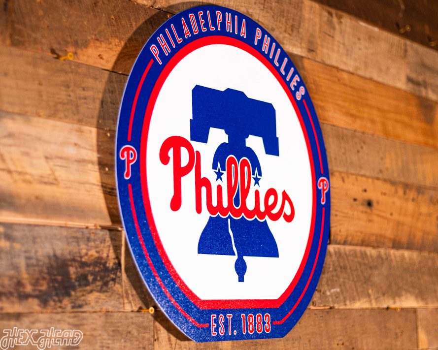 VARSITY Collection- SINGLE layer Philadelphia Phillies Metal Wall Art