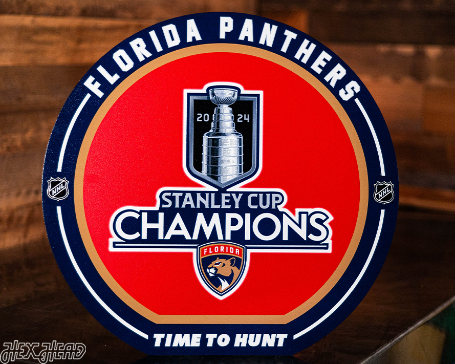 VARSITY Collection- SINGLE layer Florida Panthers 2024 Stanley Cup Champions Metal Wall Art
