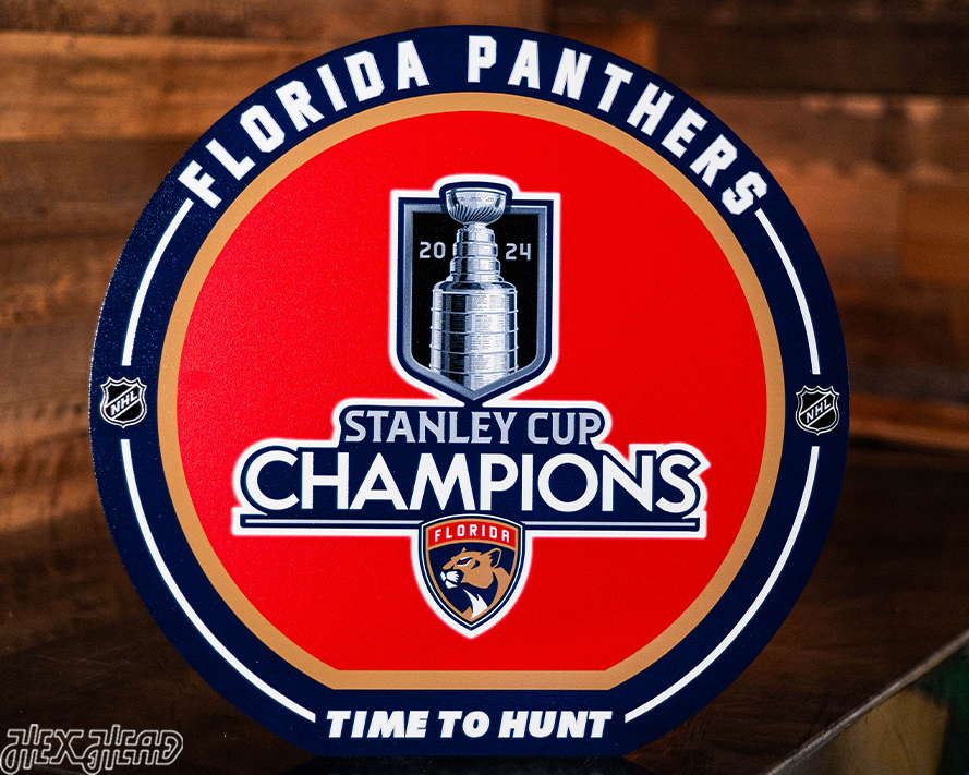 VARSITY Collection- SINGLE layer Florida Panthers Stanley Cup Champions Metal Wall Art