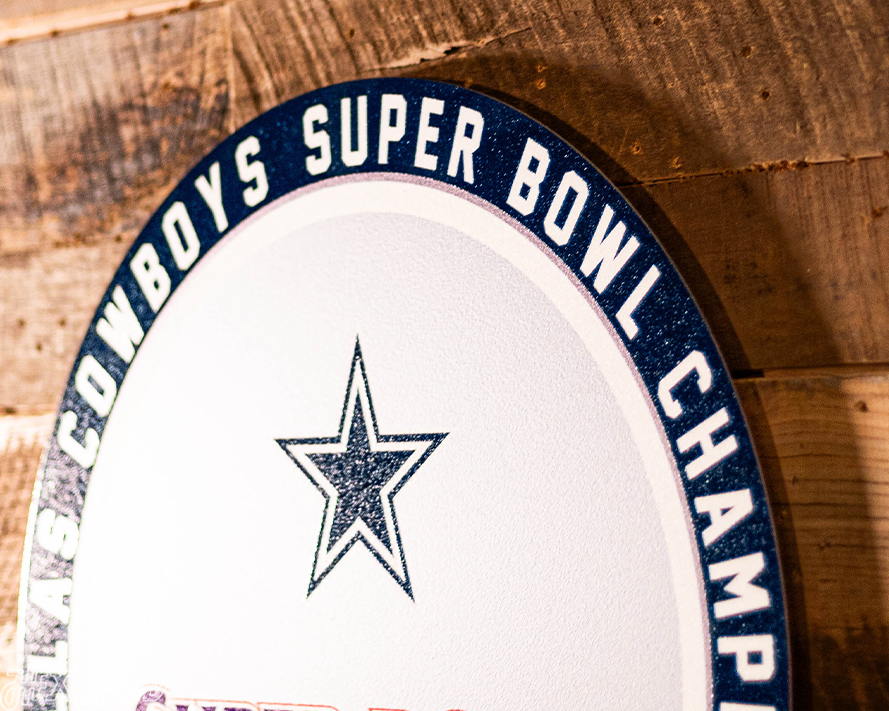 VARSITY Collection- SINGLE Layer Dallas Cowboys Super Bowl XII Metal Wall Art