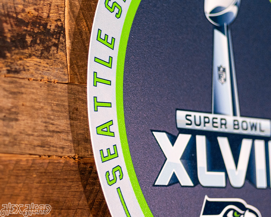 VARSITY Collection- Single Layer Seattle Seahawks Super Bowl XLVIII Metal Wall Art