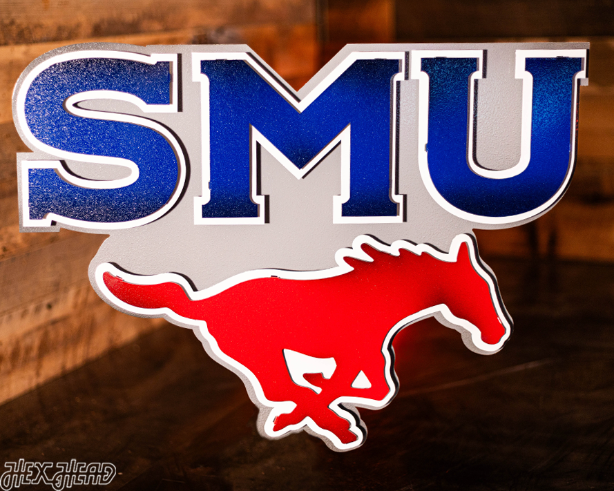 SMU Southern Methodist University 3D Vintage Metal Wall Art