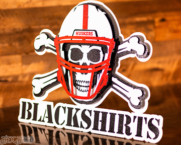 Nebraska Huskers "BLACKSHIRTS" 3D Vintage Metal Wall Art