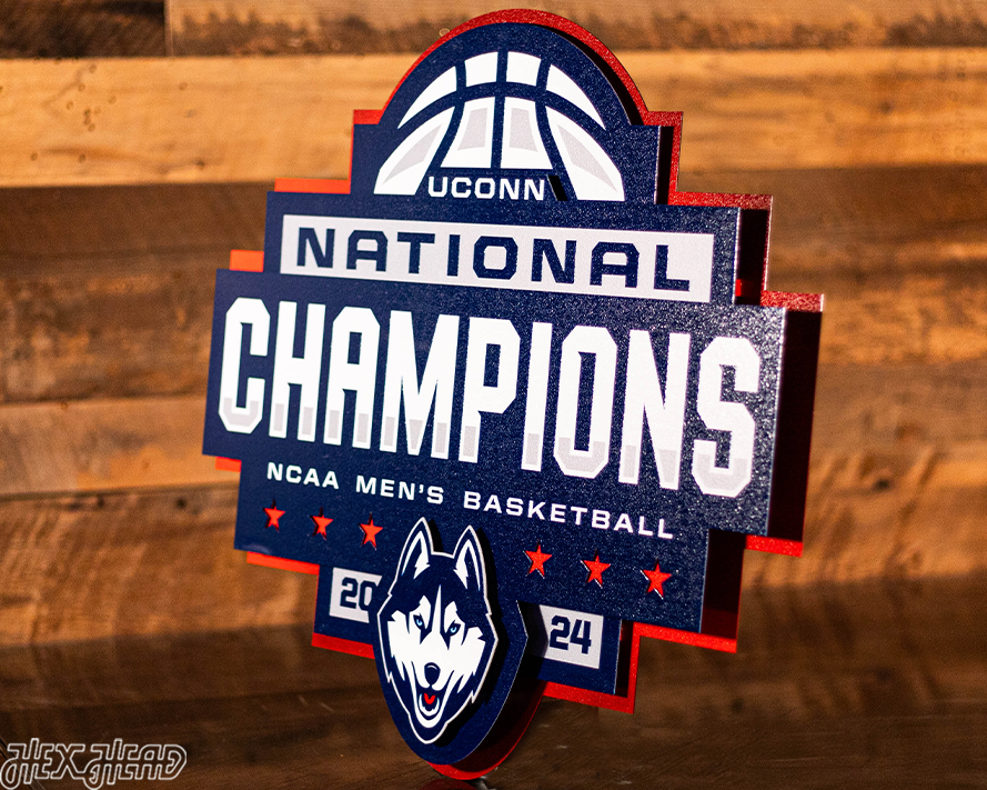 UCONN Huskies 2024 National Champions 3D Metal Wall Art