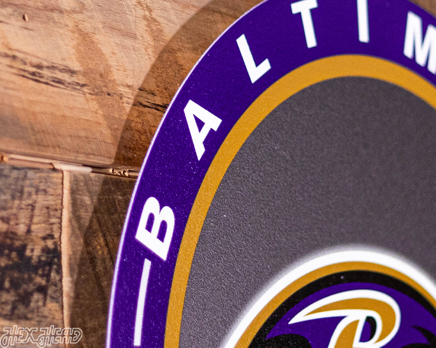 VARSITY Collection- Single Layer Baltimore Ravens Metal Wall Art