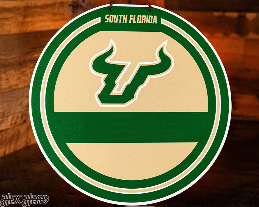 South Florida Bulls Personalized Monogram Metal Art