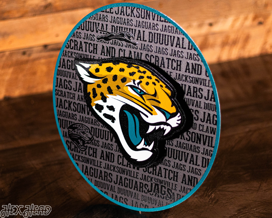 Jacksonville Jaguars CRAFT SERIES 3D Vintage Metal Wall Art