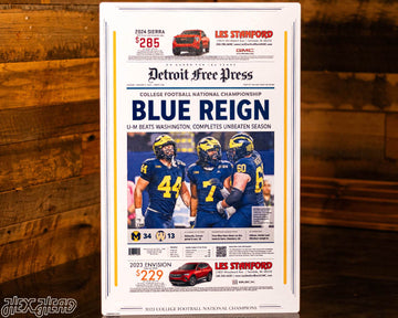 Detroit Free Press Michigan Wolverines 2023 Football National Champions Front Page - JAN 9, 2024