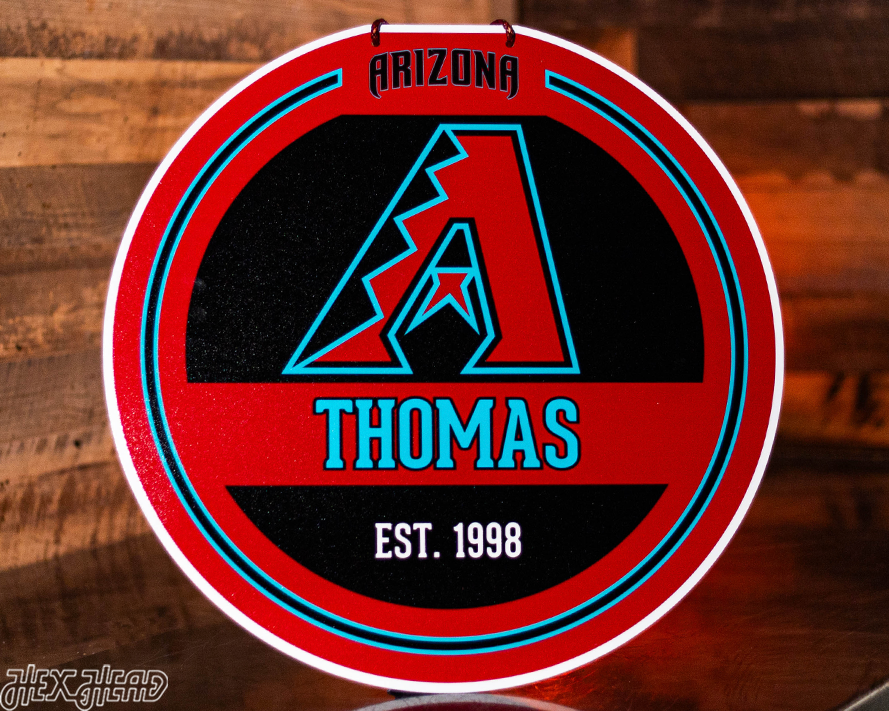 Arizona Diamondbacks Personalized Monogram Metal Art