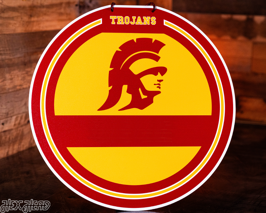 USC Southern California Trojans Personalized Monogram Metal Art