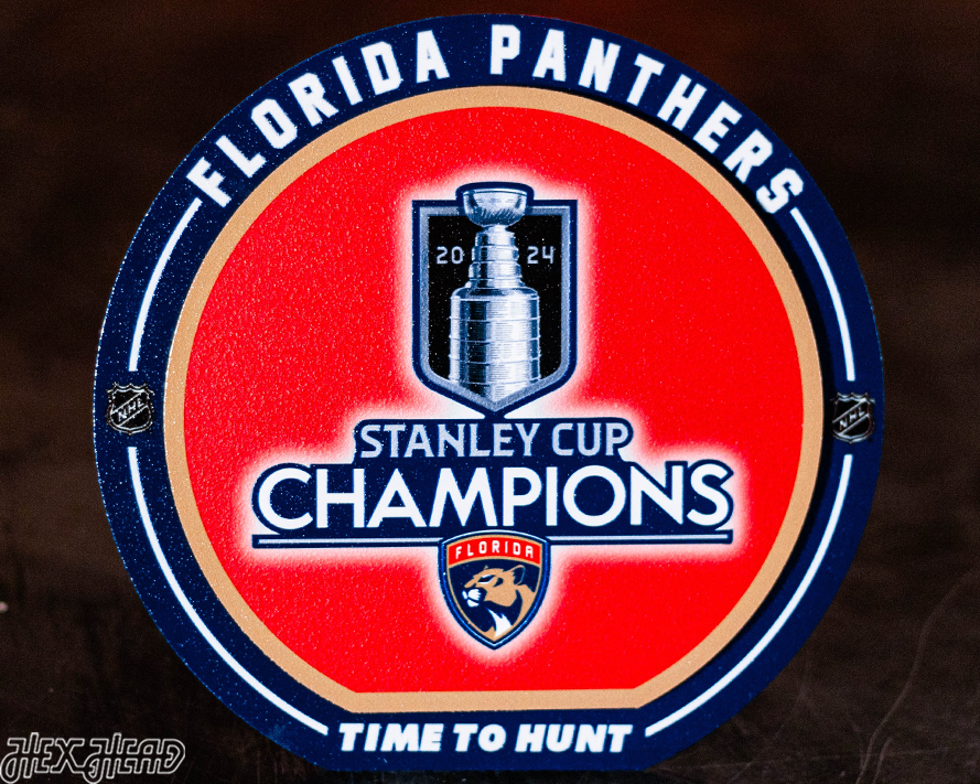 8" Florida Panthers 2024 Stanley Cup Champions "Double Play" On the Shelf or on the Wall Art