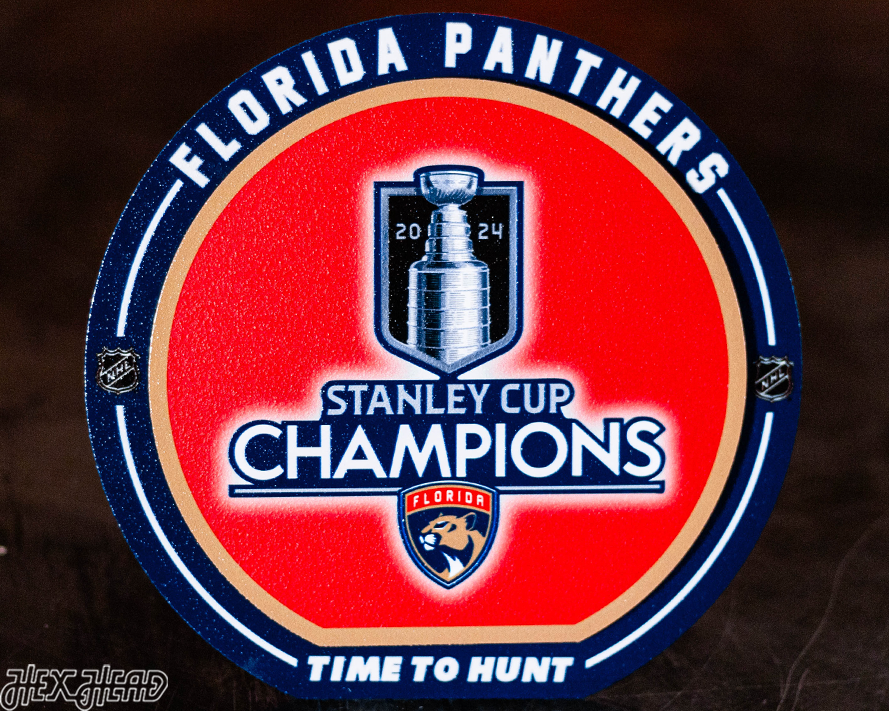 Florida Panthers 2024 Stanley Cup Champions "Double Play" On the Shelf or on the Wall Art