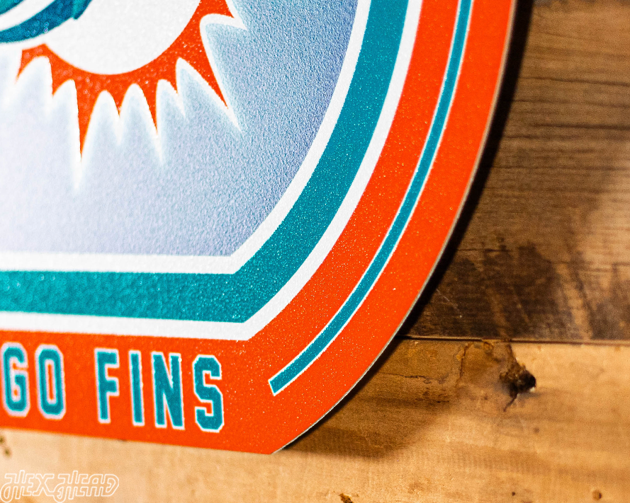 VARSITY Collection- SINGLE Layer Miami Dolphins Metal Wall Art