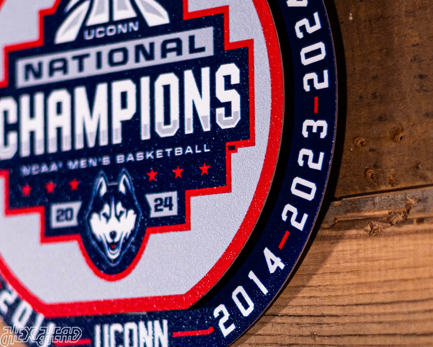 Connecticut UCONN Huskies National Champions "Double Play" On the Shelf or on the Wall Art