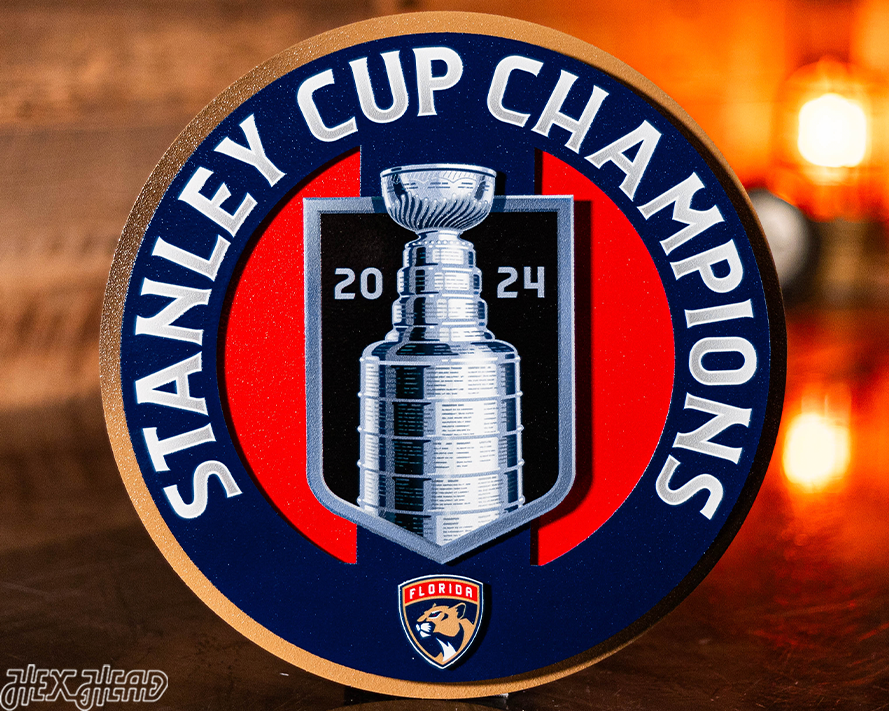 Florida Panthers HEX HEAD EXCLUSIVE Design 2024 Champions 3D Metal Wall Art