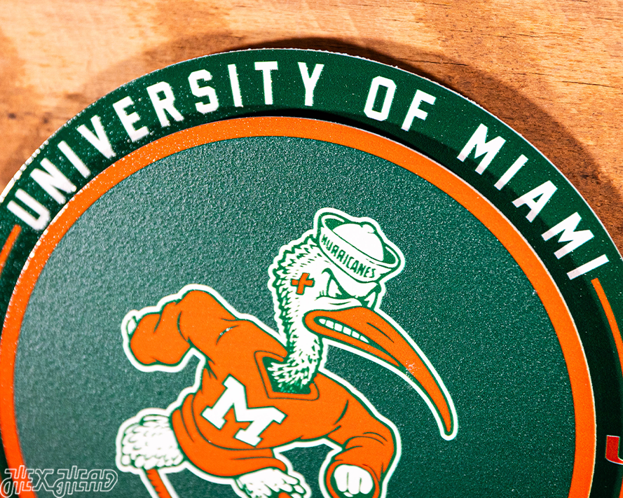 Miami Hurricanes "Double Play" On the Shelf or on the Wall Art