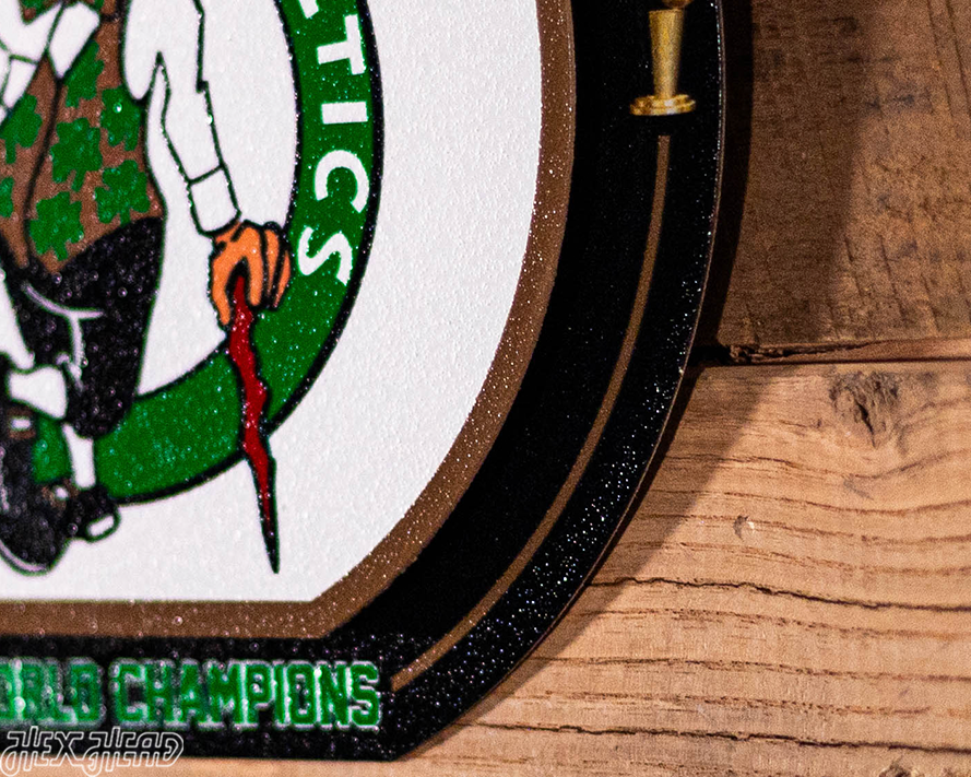 Boston Celtics "2008-2024" NBA World Champions "Double Play" On the Shelf or on the Wall Art