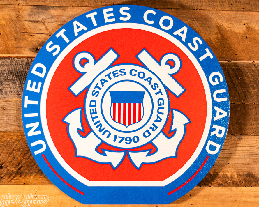 VARSITY Collection- SINGLE Layer United States Coast Guard Metal Wall Art
