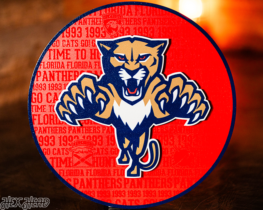 Florida Panthers CRAFT SERIES 3D Vintage Metal Wall Art