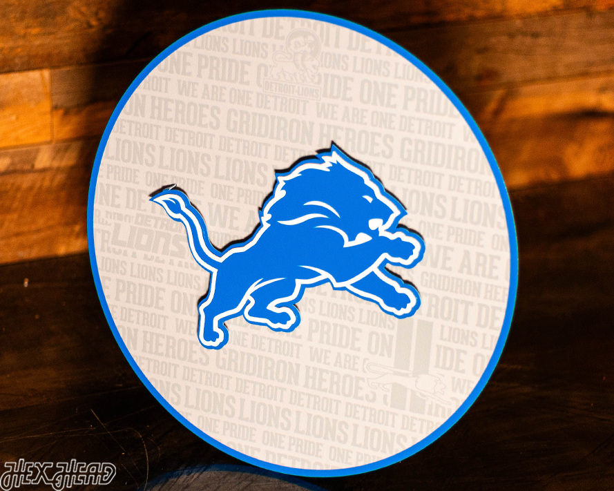 Detroit Lions CRAFT SERIES 3D Embossed Metal Wall Art