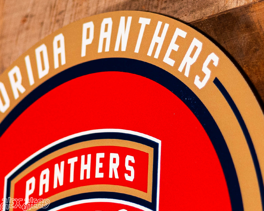 VARSITY Collection- SINGLE layer Florida Panthers Shoulder Patch Metal Wall Art