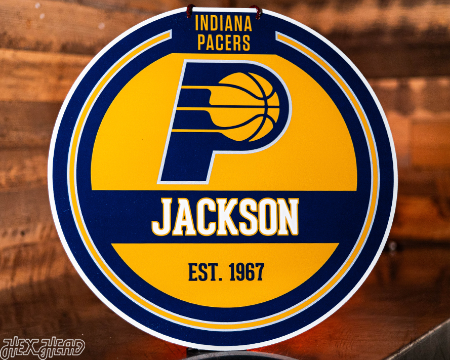 Indiana Pacers Personalized Monogram Metal Art