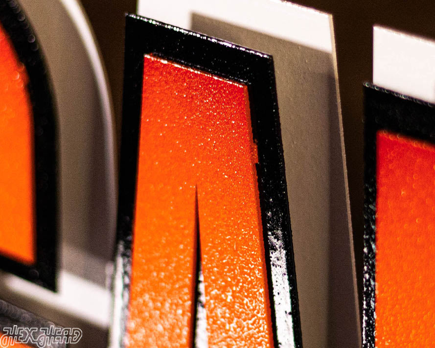 Cincinnati Bengals Wordmark 3D Vintage Metal Wall Art