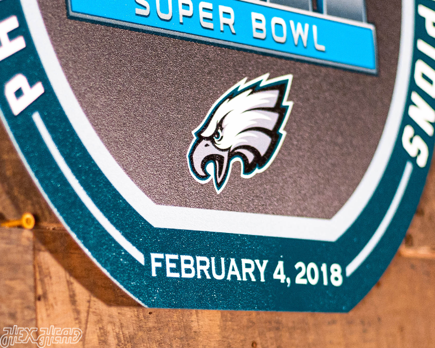 VARSITY Collection- SINGLE Layer Philadelphia Eagles Super Bowl LII Metal Wall Art