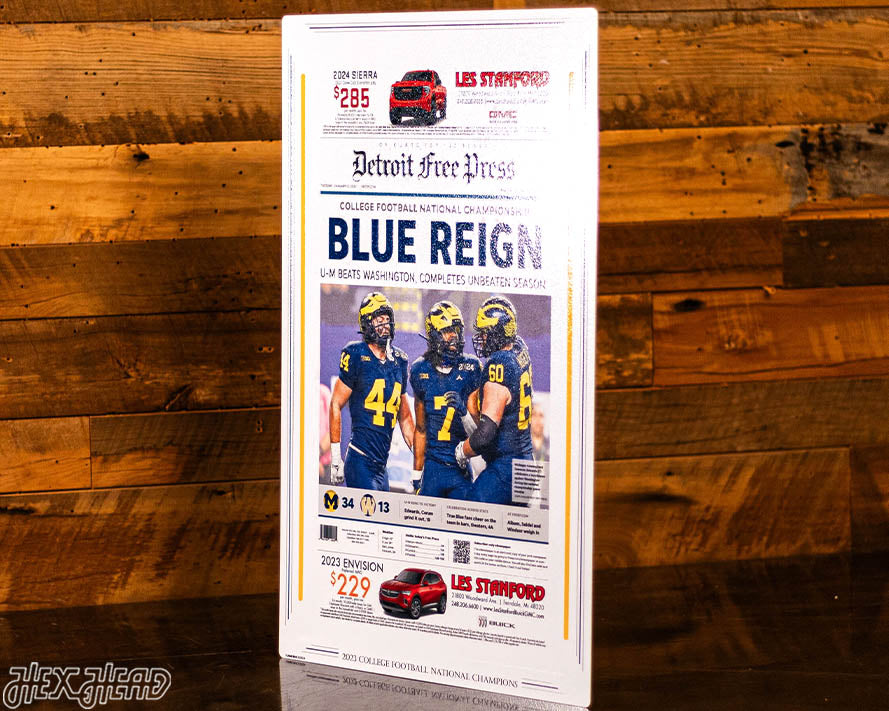 Detroit Free Press Michigan Wolverines 2023 Football National Champions Front Page - JAN 9, 2024