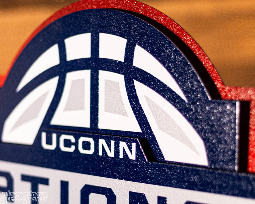 UCONN Huskies 2024 National Champions 3D Metal Wall Art