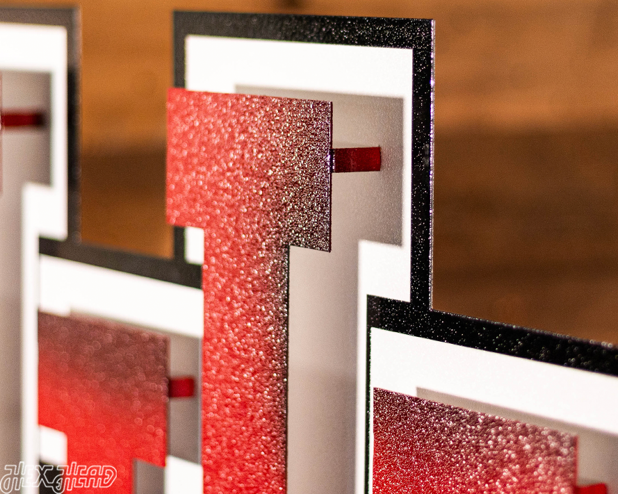 Utah Utes Interlocking U Logo 3D Vintage Metal Wall Art