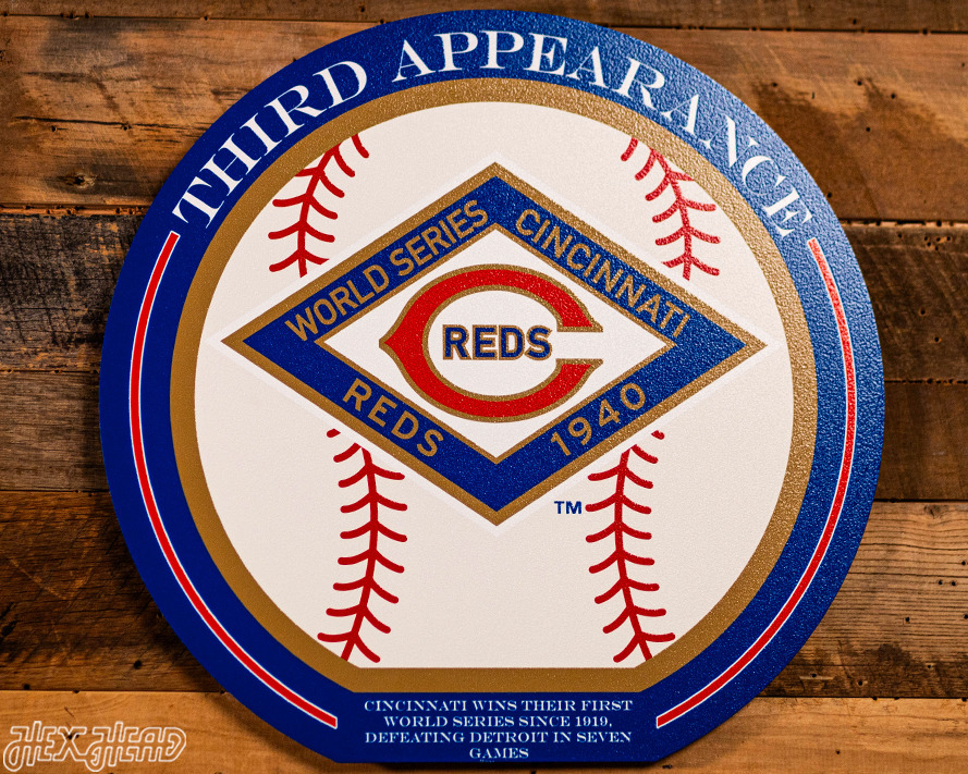 VARSITY Collection- SINGLE Layer 1940 World Series Cincinnati Reds Metal Wall Art