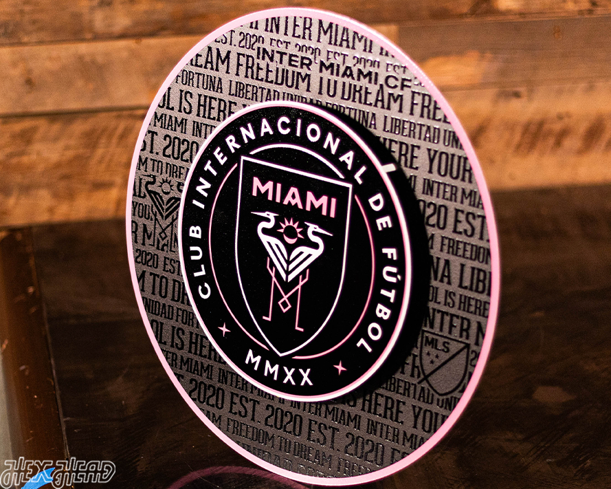 Inter Miami CRAFT SERIES 3D Embossed Metal Wall Art