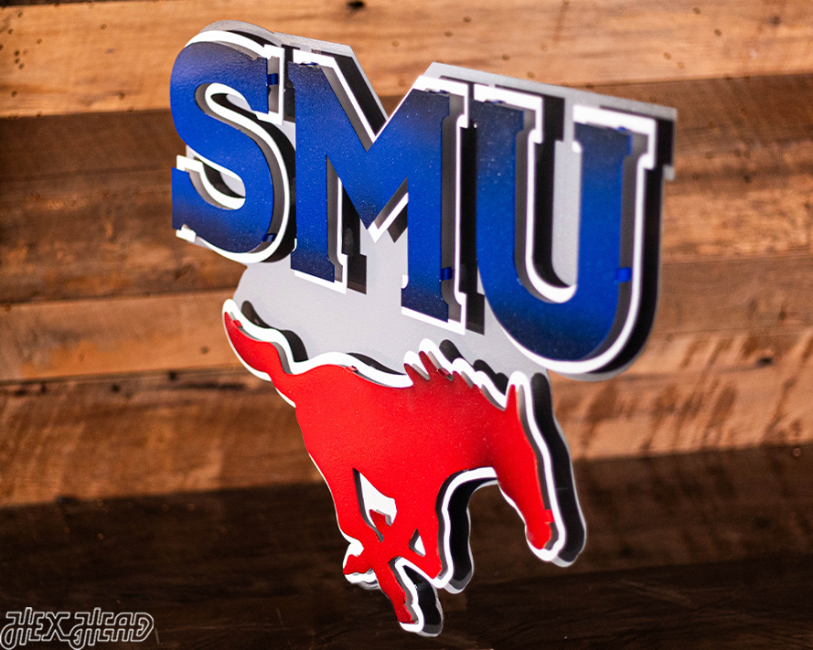 SMU Southern Methodist University 3D Vintage Metal Wall Art