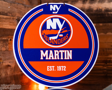 New York Islanders Personalized Monogram Metal Art