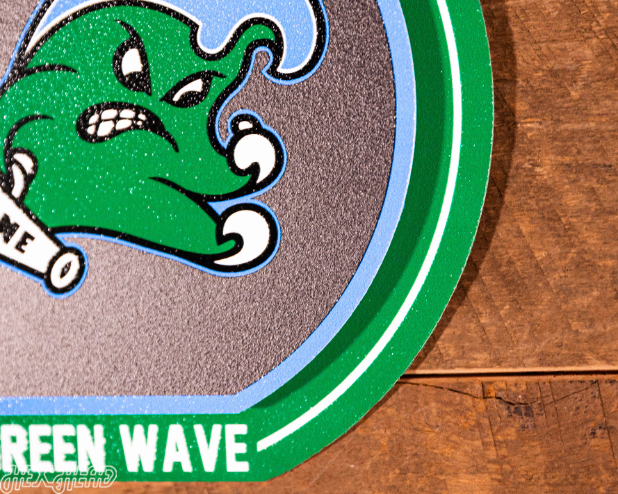 Tulane Green Wave "Double Play" On the Shelf or on the Wall Art