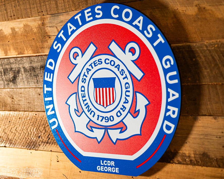 VARSITY Collection- SINGLE Layer United States Coast Guard Metal Wall Art