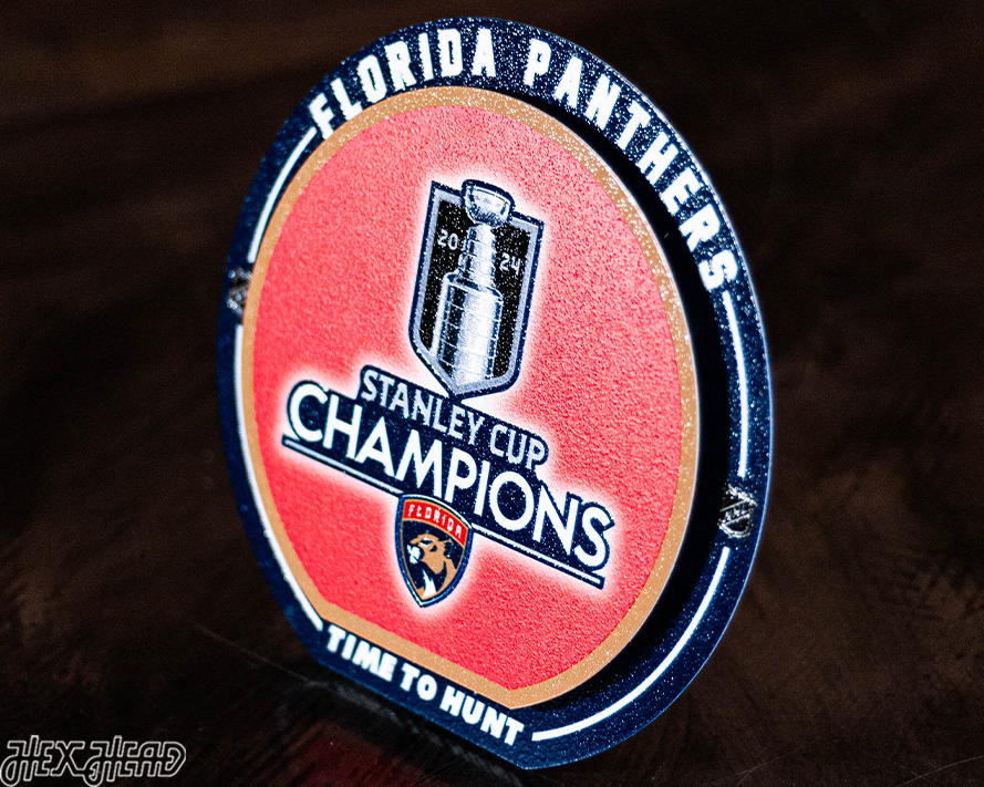 8" Florida Panthers 2024 Stanley Cup Champions "Double Play" On the Shelf or on the Wall Art