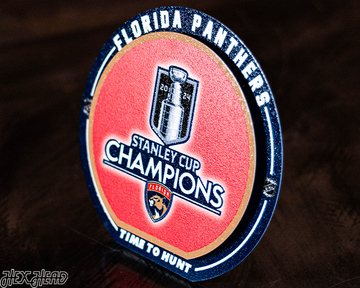 8" Florida Panthers 2024 Stanley Cup Champions "Double Play" On the Shelf or on the Wall Art